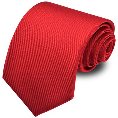 Branduce Red Ties for Men Wedding Tuxedo Business 63'' Extra Long Necktie Solid Silk Woven Tie (TA10-01)