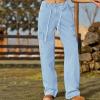 NineFit Basics Women's High Waist Baggy Jeans Flap Pocket Relaxed Fit Straight Wide Leg Y2K Fashion Cargo Jeans Stretchy Denim Pants, Medium, A01_light Blue view 2