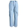 NineFit Basics Women's High Waist Baggy Jeans Flap Pocket Relaxed Fit Straight Wide Leg Y2K Fashion Cargo Jeans Stretchy Denim Pants, Medium, A01_light Blue view 4