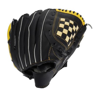 Yardwe Protective Adult Baseball Glove Yellow Black Pu Glove Innovative Design Strong Sturdy for Baseball/Softball