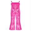 CHICTRY Kids Girls Dance Costume Shiny Sequins Sleeveless Latin Jazz Ballet Dancewear Leotard Jumpsuit A1 Hot Pink 6 Years view 2