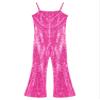 CHICTRY Kids Girls Dance Costume Shiny Sequins Sleeveless Latin Jazz Ballet Dancewear Leotard Jumpsuit A1 Hot Pink 6 Years view 3