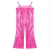 CHICTRY Kids Girls Dance Costume Shiny Sequins Sleeveless Latin Jazz Ballet Dancewear Leotard Jumpsuit A1 Hot Pink 6 Years view 4