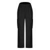 Cargo Sweatpants for Women Baggy Elastic High Waisted Athletic Jogger Hiking Wide Leg Pants Casual Pants with Pockets Black view 3