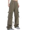 Cargo Pants Womens High Waisted Wide Leg Sweatpants Casual Drawstring Loose Fit Trendy Y2K Teen Girls Streetwear Pants view 2