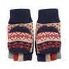 Flush of Dawn Winter Women Convertible Gloves Thickened Double Layer Wool Knitted Gloves Fleece Cable Knit Fingerless Gloves (Dark blue) view 1