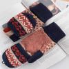 Flush of Dawn Winter Women Convertible Gloves Thickened Double Layer Wool Knitted Gloves Fleece Cable Knit Fingerless Gloves (Dark blue) view 2