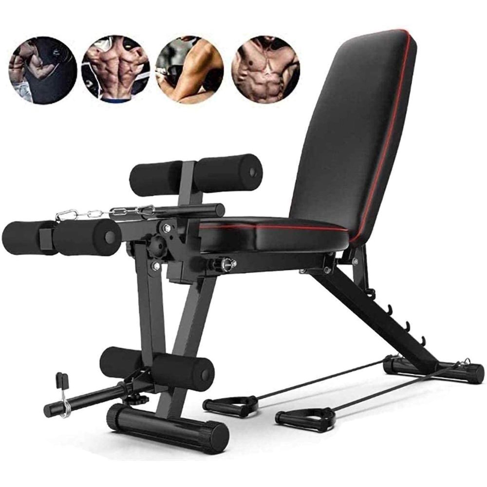 Fitness Equipment Adjustable Weight Bench,Workout Bench with Leg Extension and Leg Curl,Dumbbell Stool Folding,For Home Training Gyms Fitness Equipment,Max Load 200Kg
