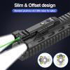 DARKFANG 1450 Lumen Tactical Flashlight with Green Laser Beam Combo, Low Profile Design Rechargeable Weapon Light for Picatinny Rail view 4