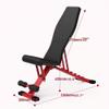 Fitness Equipment Workout Bench Utility Weight Benches Folding Weight Bench, Dumbbell Bench Crunches Auxiliary Bench, Movement Fitness Equipment Black Red view 2