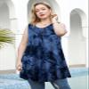 LARACE Tank Tops for Womens Summer Clothes Plus Size Sleevelss Tunic Button Down Shirts for Leggings(T09-DarkBlue 6X) view 2
