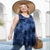 LARACE Tank Tops for Womens Summer Clothes Plus Size Sleevelss Tunic Button Down Shirts for Leggings(T09-DarkBlue 6X) view 4
