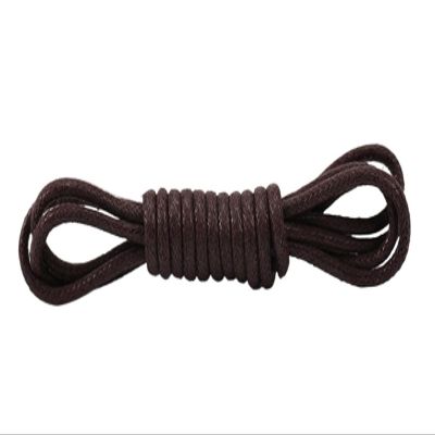 1 Pair Leather Shoelaces Cotton Waxed Shoelaces Round Leather Laces For Shoes Boots Unisex Shoe Laces Strings (Color : Coffee, Size : 120cm)