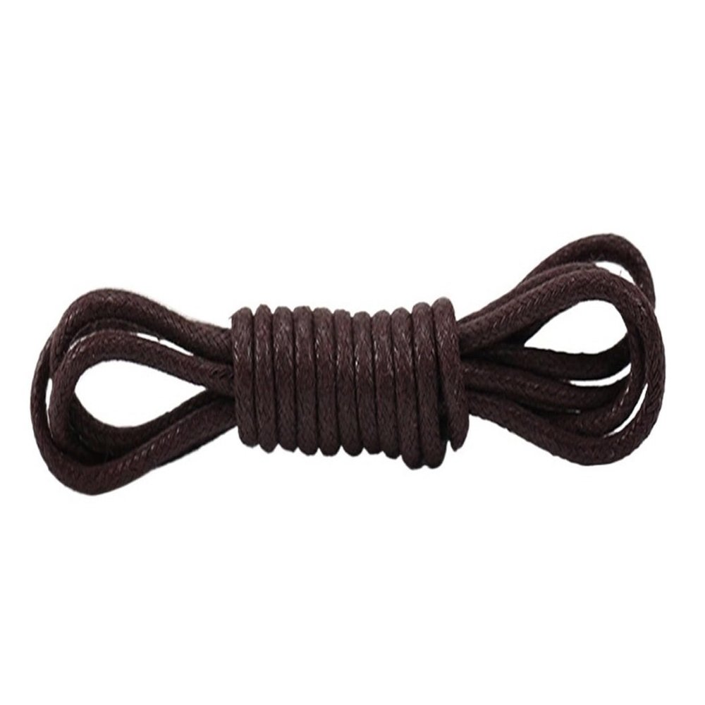 1 Pair Leather Shoelaces Cotton Waxed Shoelaces Round Leather Laces For Shoes Boots Unisex Shoe Laces Strings (Color : Coffee, Size : 120cm)