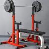 Fitness Equipment Strength Training Fitness Exercise Equipment Adjustable Squat Rack Dipping Station Barbell Rack Dip Stand Fitness Bench,Fat burning (Red) (Red) view 4
