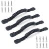 4 Pcs Kayak Carry Handles, 2-Hole Kayak Replacement Handles with Screws, Canoe Boat Side Mount Carry Handle, Boat Carry Handle Replacement Suitable for Kayaks Luggage Suitcase - Black view 1