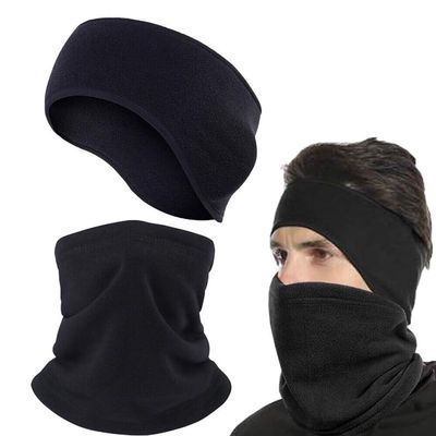 Cxysunfg Ear Warmer Headband + Winter Fleece Neck Gaiter Men Women Warmer Half Face Scarf