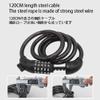 Finoti Bike Lock Motorcycle Helmet Lock 120cm 5 Digit Password Combination Bicycle Anti-Theft Steel Cable Alloy Lock Equipped with Lock Bracket,Black Lock view 3