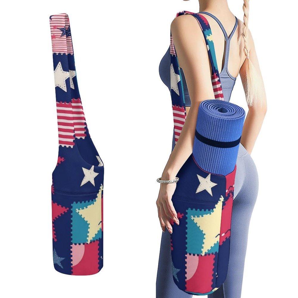 HotcoS Yoga Mat Bag for Women Yoga Mat Carrier Bag with Large Side Pocket Stars Pattern Yoga Bag Yoga Gym Bag