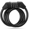 Finoti Mini Portable Bike Lock Motorcycle Helmet Lock 4 Digit Password Bike Combination Lock Bicycle Anti-Theft Bold Lock,Blue Lock (Color : Black) view 1