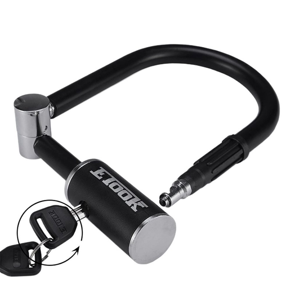 Finoti Anti Theft Strong U Lock Bike Security Electronic Car Bicycle Lock Steel MTB Mountain Road Bike Lock Bicycle Accessories Lock (Color : ET170L)