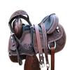 16" Western Horse Barrel Saddle Leather Tack Set Matching Headstall Breast Collar Reins ST-WLS-C101 view 2