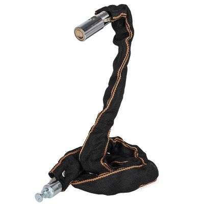 Finoti Portable Mountain Bike Anti-Theft Chain Lock Outdoor Cycling Lock Safe Anti-Theft Bicycle Chains Lock Moto Anti-Shear Chain Lock,Black,85cm Lock (Color : Black, Size : 60cm)