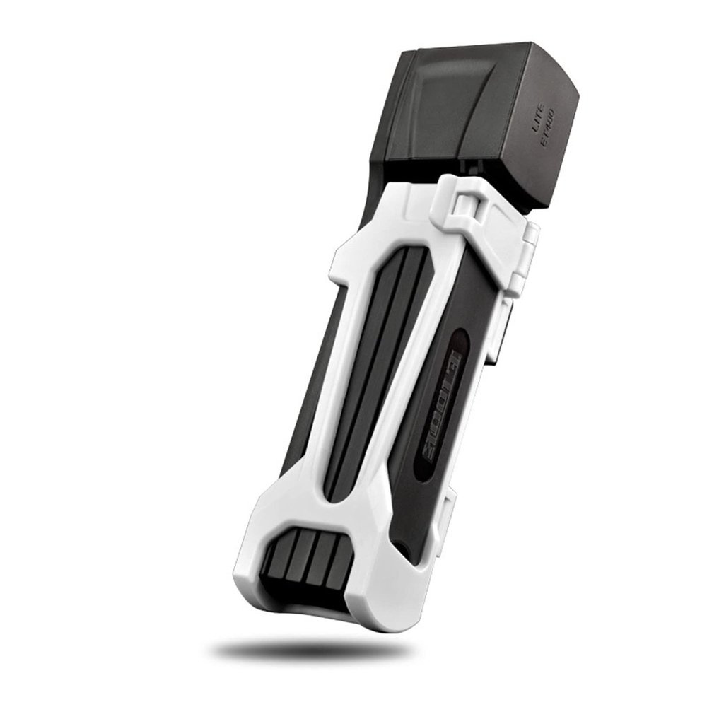 Finoti Folding Road Bike Mountain Bicycle Lock Compact Light Weight Mini Portable Lock Scooter E Bike Patented Free Lock Bracket Lock (Color : ET480-White)