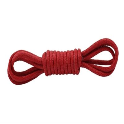 1 Pair Leather Shoelaces Cotton Waxed Shoelaces Round Leather Laces For Shoes Boots Unisex Shoe Laces Strings (Color : Red, Size : 120cm)