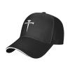 3 Nails Cross Hat Unisex Dad Truck Casual Hat Baseball Cap Black view 2