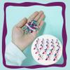 100pcs Pink Purple Teal Ribbon Awareness Pins Thyroid Cancer Awareness Enamel Lapel Brooches view 4