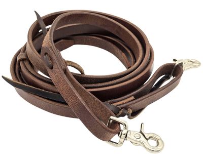 BlazingPaws Stallington Leather Roper Reins in Premium Top Grain Heavy Weight Harneto Leather (5/8" W x 7 Ft L, Tan: Roper)