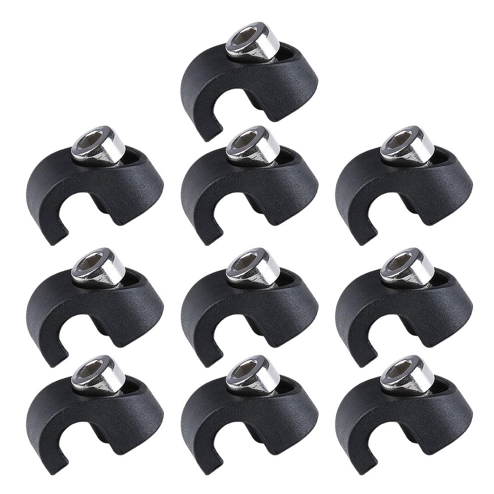 NUEAYMS 10 Pcs Black Plastic Bicycle Brake Housing Clips, Bike Fork Brake Hose Guides, C-Shaped Fixed Buckles, Bike Parts