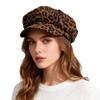 ZLSLZ Womens Retro 70s Leopard Ivy Newsboy Cabbie Gatsby Beret Hat Cap Brown view 1