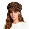 ZLSLZ Womens Retro 70s Leopard Ivy Newsboy Cabbie Gatsby Beret Hat Cap Brown view 2