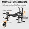 5 in 1 Weight Bench for Arm Leg Back Abs Pectoral Muscle, Backrest Angle Adjustable, Bench Press Set with Barbell Rack Max Weight Bearing 600Lbs view 3