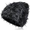 Chuarry Distressed Knitted Beanie Fuzzy Winter Hats Thick Warm Y2k Beanie Snow Knit Cap Skull for Women Men(Black and Gray,Regular Style) view 1