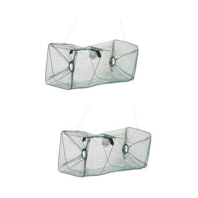 Kisangel 2pcs Large Capacity Fishing Cast Net Fish Netting for Boys and Girls Portable Replacement Net for Outdoor Activities