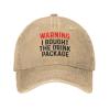Saftbak Funny Hat Warning I Bought The Drink Package Hat Men Dad Hat Graphic Cap Natural view 1