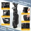 ULTIMATE Golf Stand Bag with 4-Way Top Dividers, Portable Ergonomic Golf Bag with 4 Zippered Pockets, Cooler Bag, Rain Hood and Dual Strap System, 3.5 LBS Lightweight for Men Women (Black) view 2