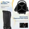 ULTIMATE Golf Stand Bag with 4-Way Top Dividers, Portable Ergonomic Golf Bag with 4 Zippered Pockets, Cooler Bag, Rain Hood and Dual Strap System, 3.5 LBS Lightweight for Men Women (Black) view 3