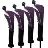 Andux 4 Pack Long Neck Golf Hybrid Club Head Covers with Dial No. Tag CTMT-03 Black/Fuchsia view 1