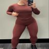 Aoxjox High Waisted Workout Leggings for Women Tummy Control Buttery Soft Yoga Metamorph Deep V Pants 26" (Rum Raisin, XX-Large) view 3