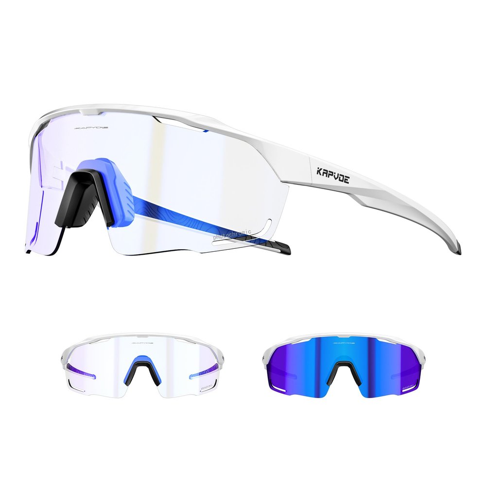 KAPVOE Photochromic Cycling Glasses Men Women Clear Mountain Bike Sunglasses Sports Sunglasses MTB Biking Baseball K91