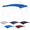 Fuprosico Bimini Top Replacement Canvas with Light Hole for Boat, 3 Bow 6L 73-78W Bimini Top Cover with Storage Boot, 900D Heavy Duty Waterproof Marine Polyester, Without Frame, Blue view 1
