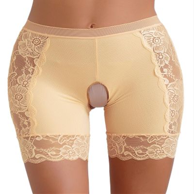 YiZYiF Womens Lace Boyshort Panties Slip Shorts Underwear Safety Shorts Knickers for Under Dresses Nude XX-Large