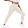 VOOVEEYA Curvy Womens Leggings, High Waisted Yoga Pants with Back Pockets, Tummy Control - Buttery Soft - Stretchy(Beige S) view 3