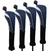 Andux 4 Pack Long Neck Golf Hybrid Club Head Covers with Dial No. Tag CTMT-03 Black/Blue view 1