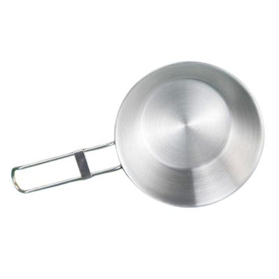 Yardwe 1set Stainless Steel Camping Bowls Folding Handle and Storage Bag Portable Outdoor Picnic Dish for Hiking Mountaineering and Camping Activities