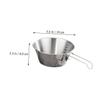 Yardwe 1set Stainless Steel Camping Bowls Folding Handle and Storage Bag Portable Outdoor Picnic Dish for Hiking Mountaineering and Camping Activities view 2